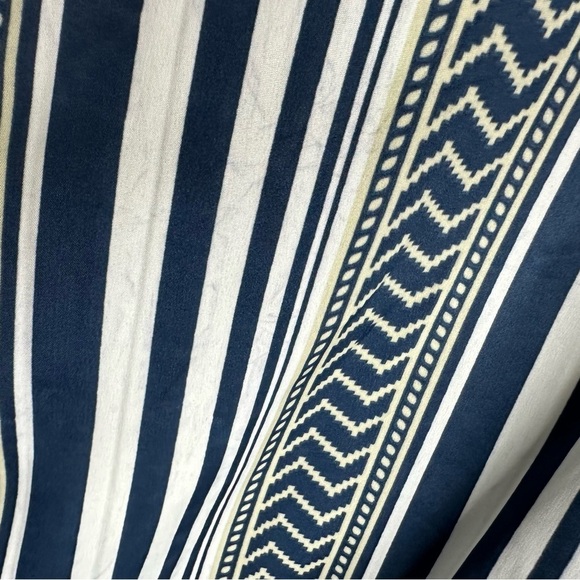 Gypsie Blu Women Kaftan Long Dress One Size Blue White Coverup Pockets Button Up - Picture 9 of 10